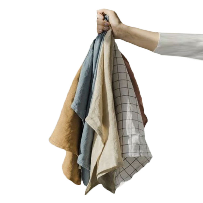 Tea Towels Handmade Linen Kitchen Towels PP Bag Woven Kitchen Textiles Natural Eco Friendly French 100% Linen Customized Size