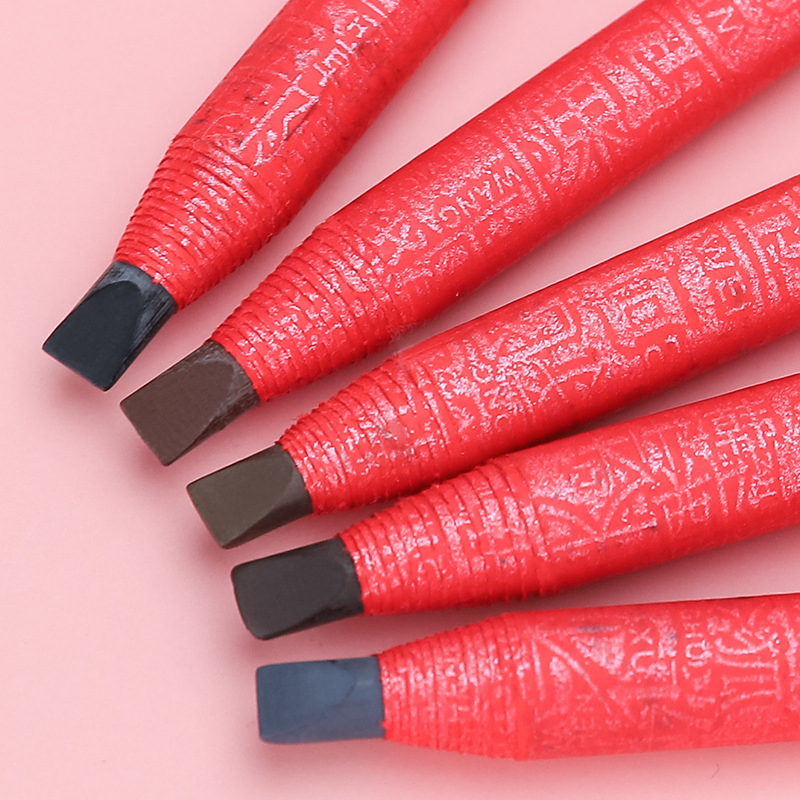 Private Label Paper Wrapped Waterproof Black Dark Brown Microblading Permanent Makeup Eyebrow Pencil for Eyebrow Makeup Tint