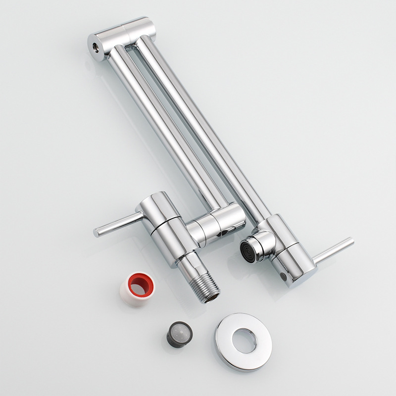 Matte Black Color Wall Mounted Cold Water Foldable Rotate Kitchen Sink Faucet Tap