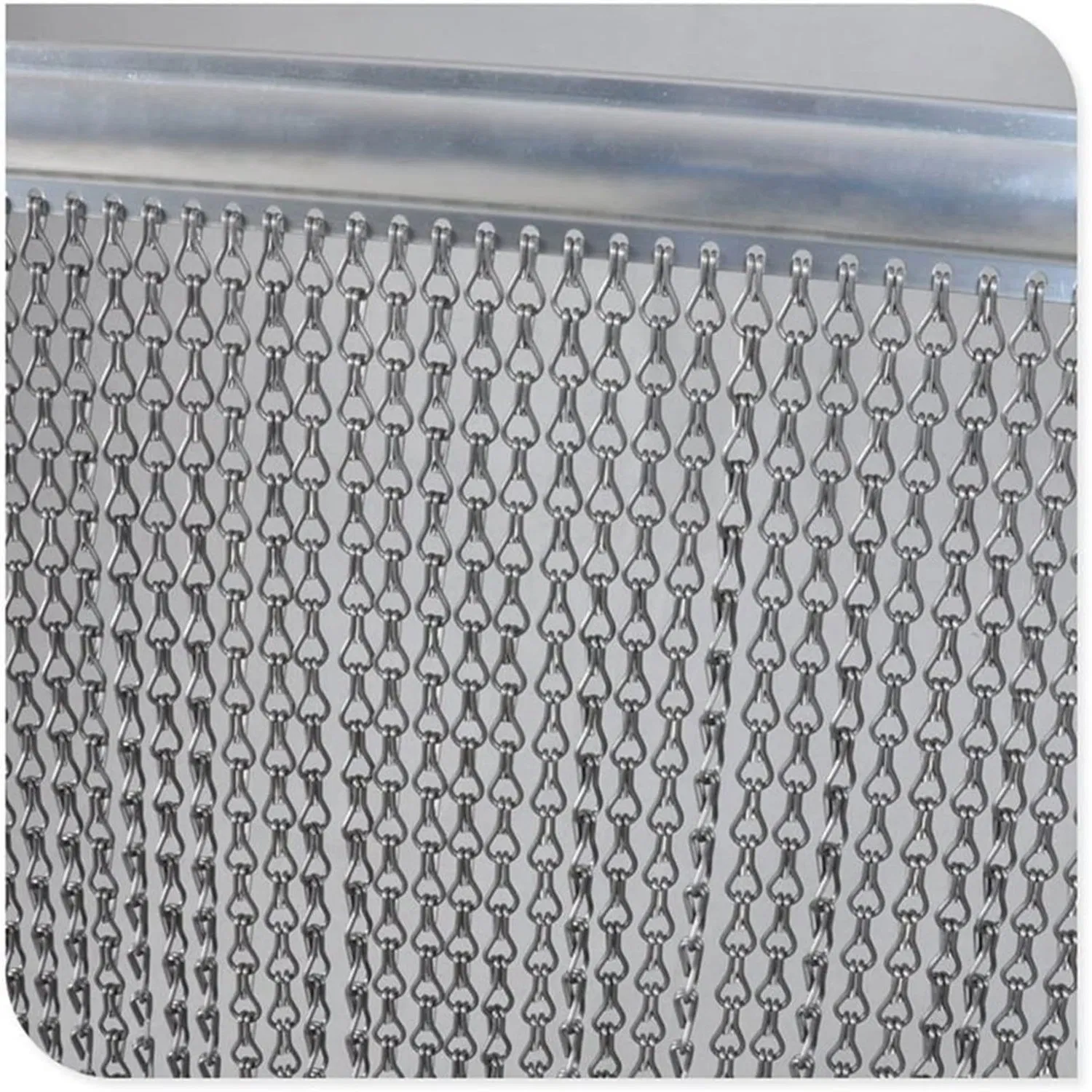 Aluminum Double Hooks Chain Fly Screen Curtain for Room Dividers/Decorative Double Hook Anodised Aluminium Luxury Fly Chain Link Door Fly Chain Curtain
