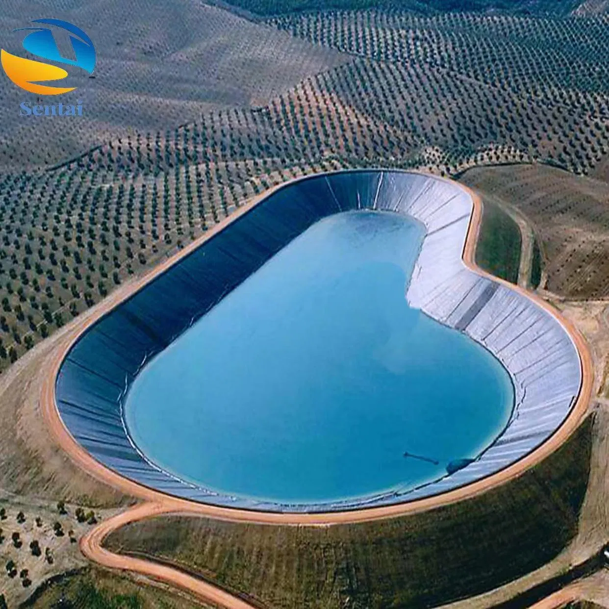 0.8mm 1mm 2mm 3mm PE LDPE HDPE Geomembrane Waterproofing Membrane for Landscape Lakes Reservoirs Artificial Lakes Lake Slope Protection Pool Pond Liner