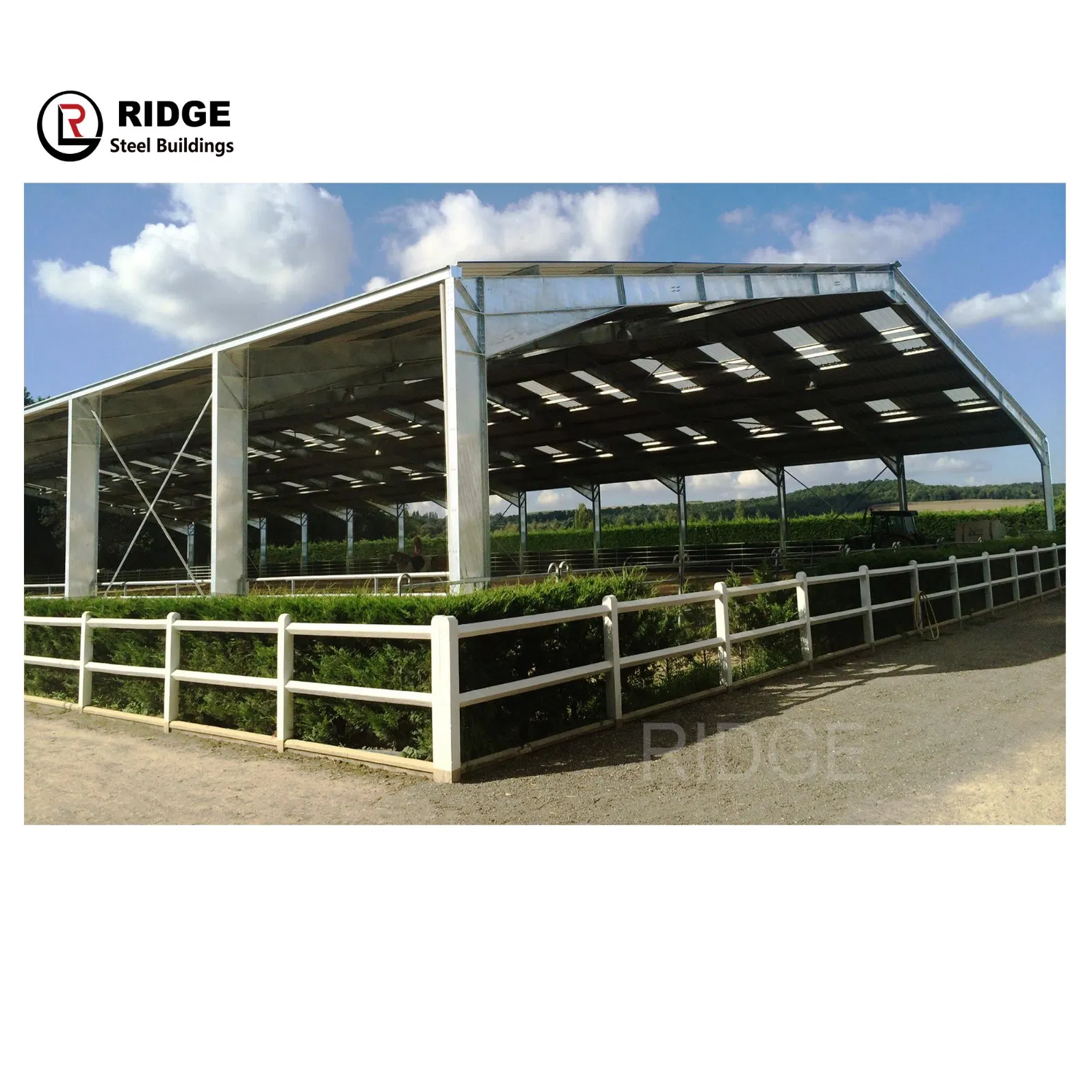 Steel Structure Manufacturers Prefab Construction Large Space Frame Warehouse Horse Riding Building