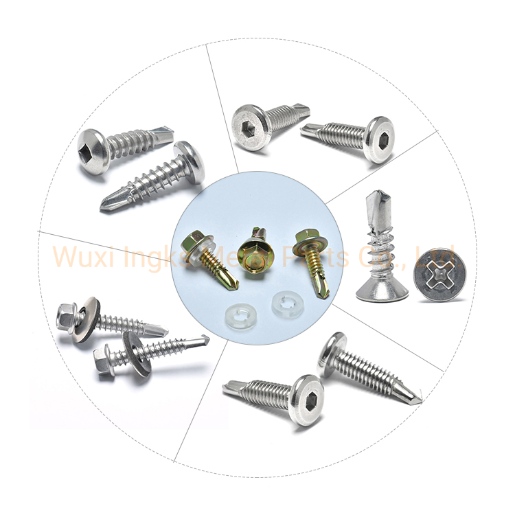 Steel Zinc Ral 7016 9016 9001 Square Pan Head Self Drilling Tek Roofing Screws for Metal