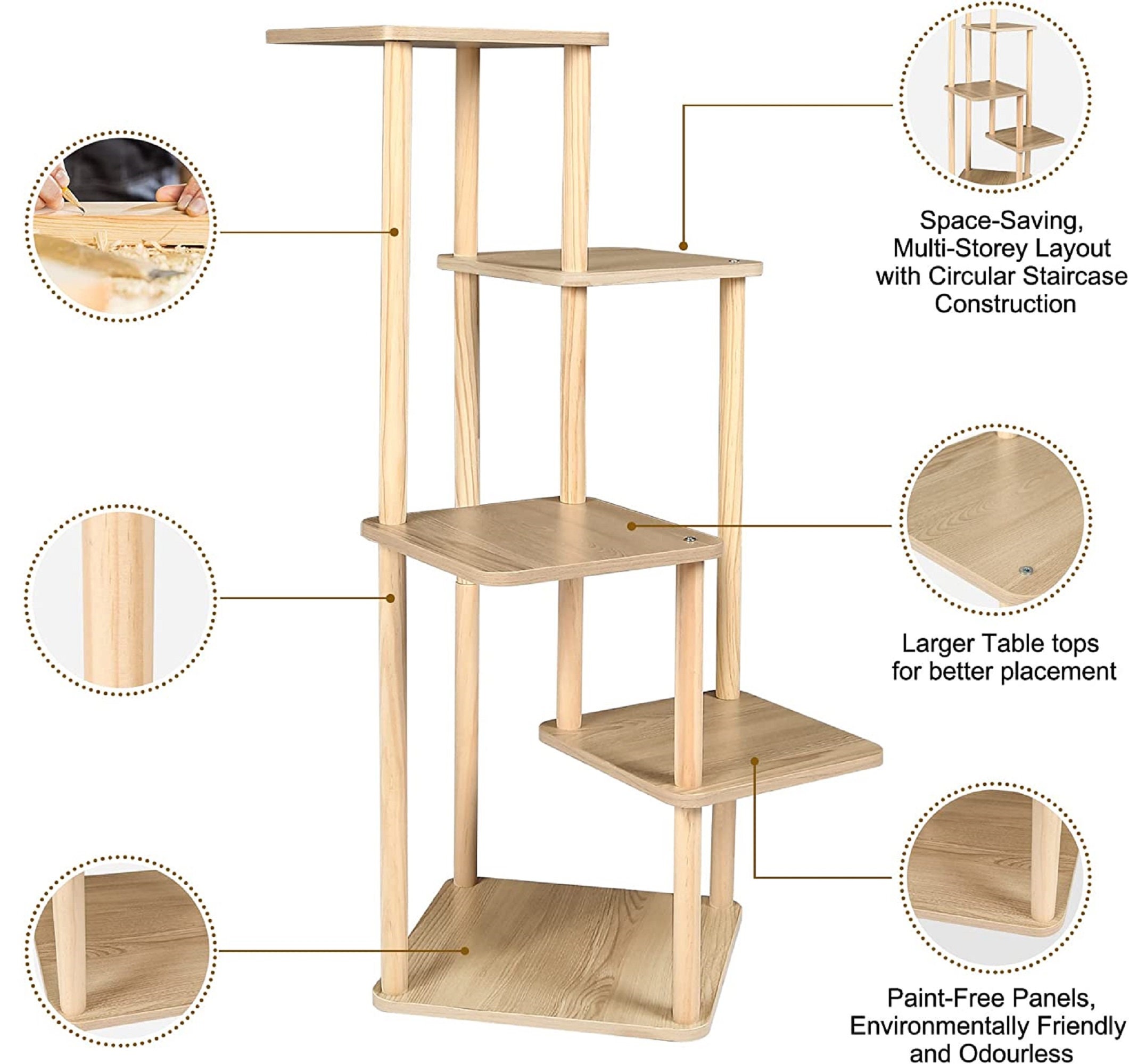 Подставка для растений деревянная Junji полиэтилен