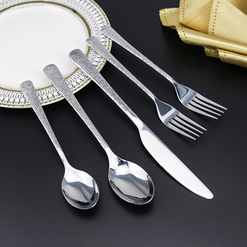 304 Stainless Steel Tableware with Hammer Pattern: Knives, Spoons, Forks
