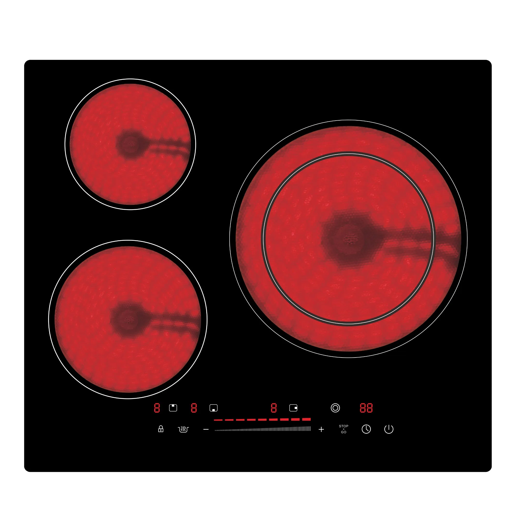 5400W Power Touch Control 3 burner ceramic hob radiant