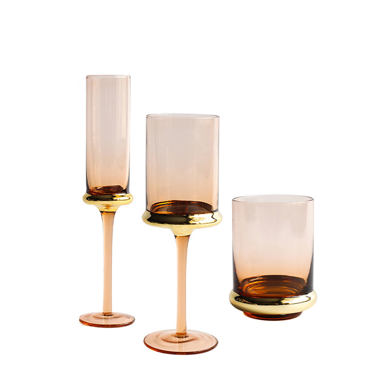 Electroplating Golden Red Wine Glassware, Domestic Juice Glass Goblet