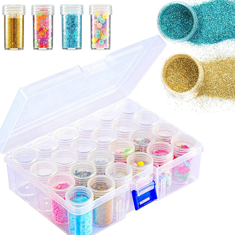 2025 Modern Transparent Plastic Diamond Painting Storage Box Hot Selling Small Multifunctional Sundries Spices Living Room