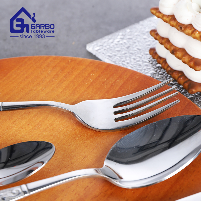 Embossed Handle 8" Dinner Fork Stainless Steel Bulk