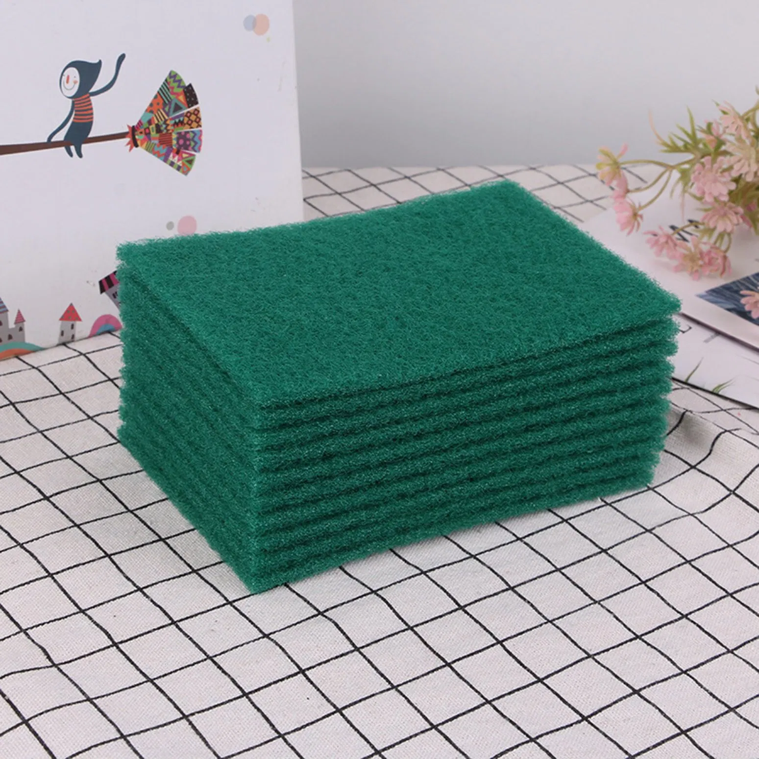 Kitchen and Dish Cleaning Heavy Duty Scour 10 Pads Green Non-Scratch Scour Pads