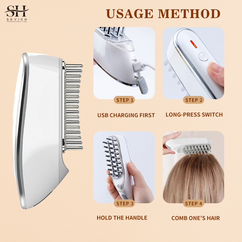 Head Massage LED Red Light Electric Scalp Massager Comb for Hair Growth