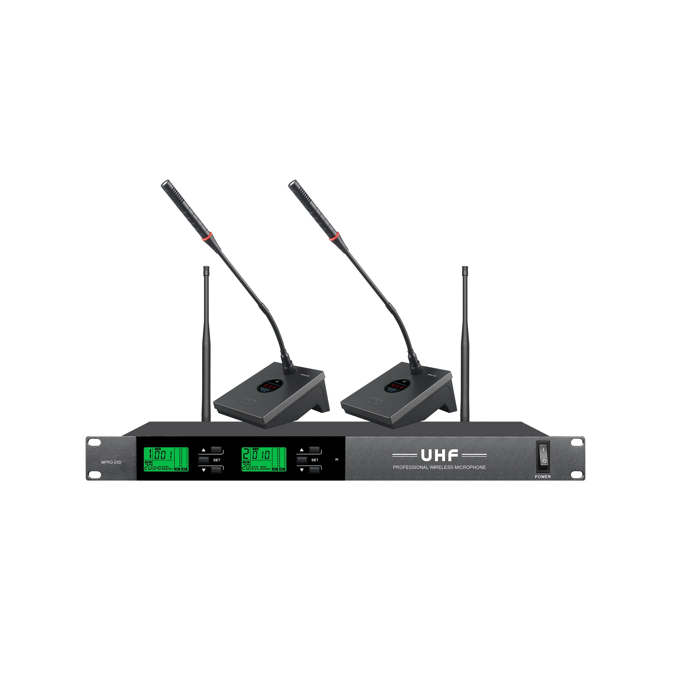 Dual Channel UHF Handheld Wireless Microphone 100m for Teaching Karaoke Meeting Speach Ultra-Long Operating Range