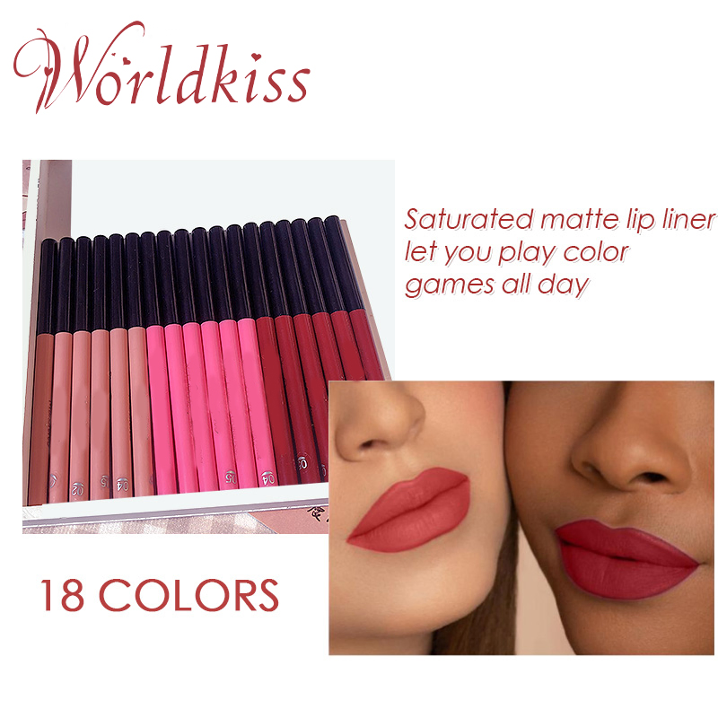 18 Colors Long Lasting Waterproof Smooth Matte Lip Liner Pencil Set
