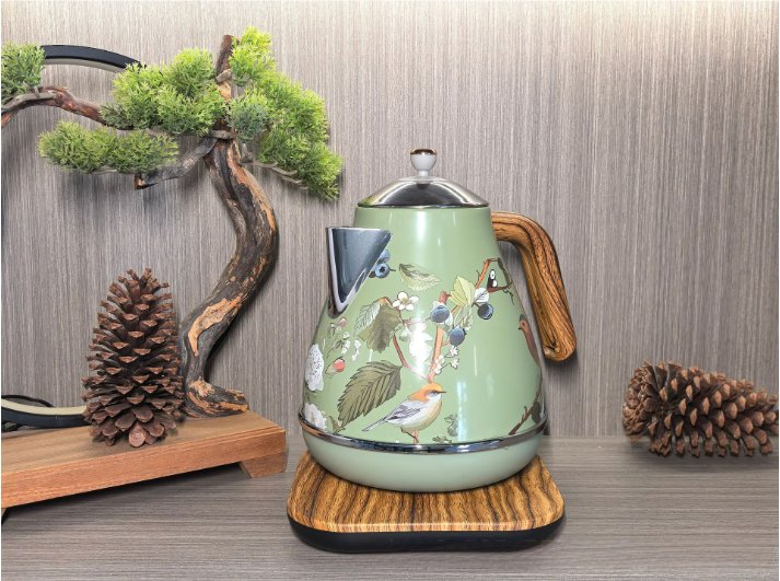 Retro Cordless Boil Dry Protection Stainless Steel Electric Kettle