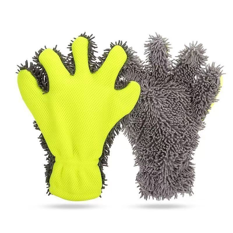 Polishing Thicker Chenille Mitt Glove Microfiber Car Wheel Wash Multi-Purpose Cleaning Gloves