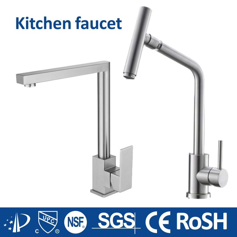 Factory High Quality Water Tap Basin Sink Faucet Stainless Steel Cold Hot Sink Single Lever 360 Rotating Kitchen Faucet with Pull out Sprayer Mixer