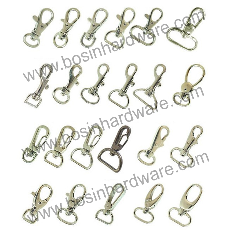 32mm Nickel Plated Metal Spring Snap Hook