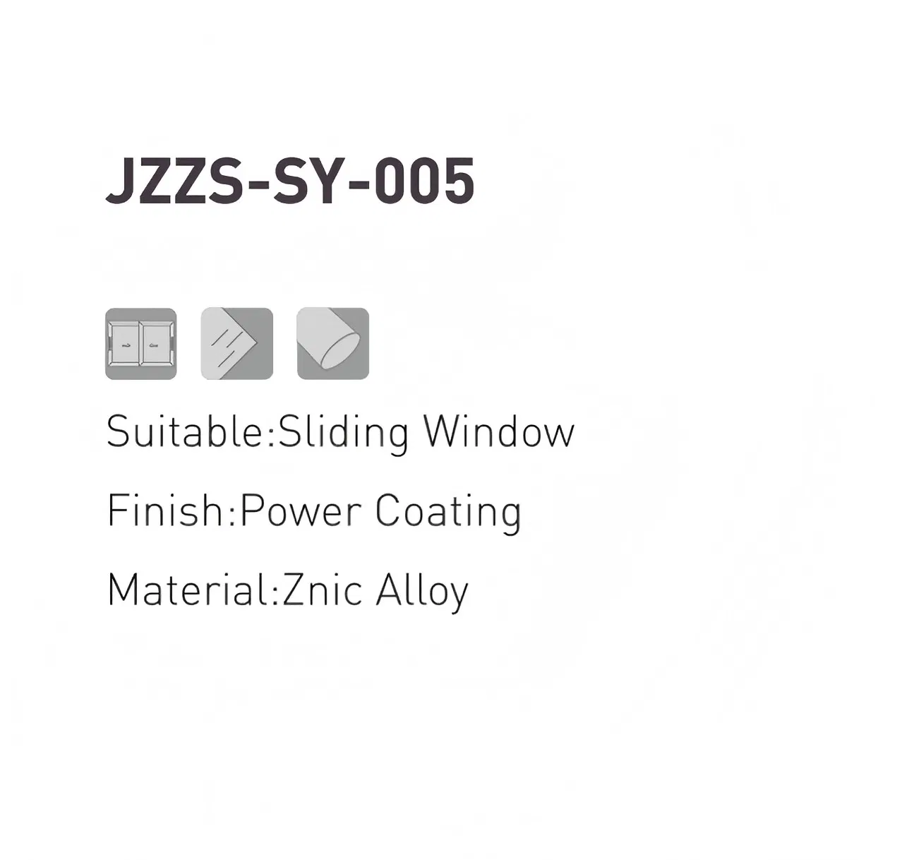 UPVC Sliding Windows Crescent Locker Half Moon Locker with Right and Left and Alu or Zinc Alloy