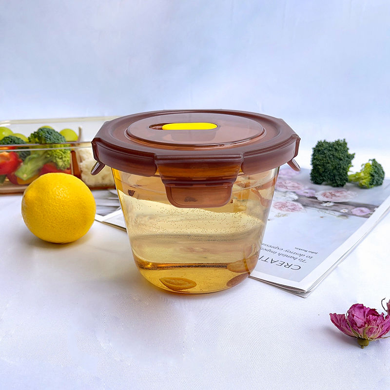 Glass Food Container Glass Bento Box with Compartment Lunch Box