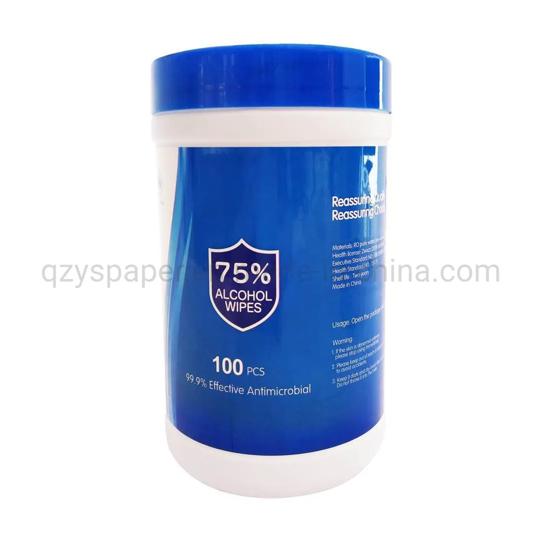 Antibacterial 50PCS 80PCS 100PCS Barrel Package Wipes Sanitizer Disinfectant Hygiene Hand Cleaning Baby Cleaning Wet Sterile Wipe for Hospital Public Place