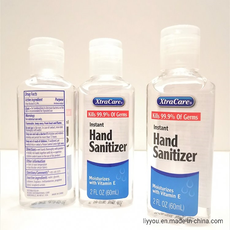 OEM 75% Alcohol 60ml Liquid Antibacterial Gel Instant Hand Sanitizer