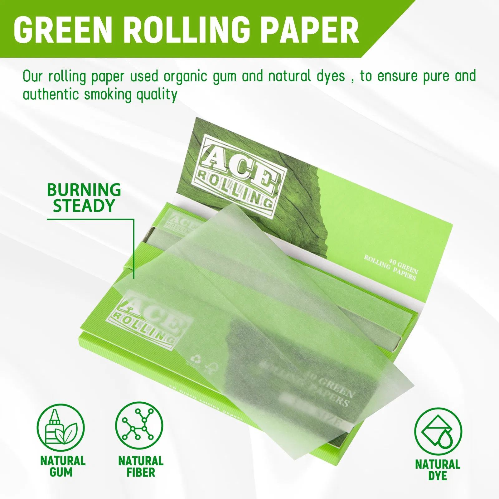 Party Decoration Green Wood 1 1/4 Medium Size Paper Smoke