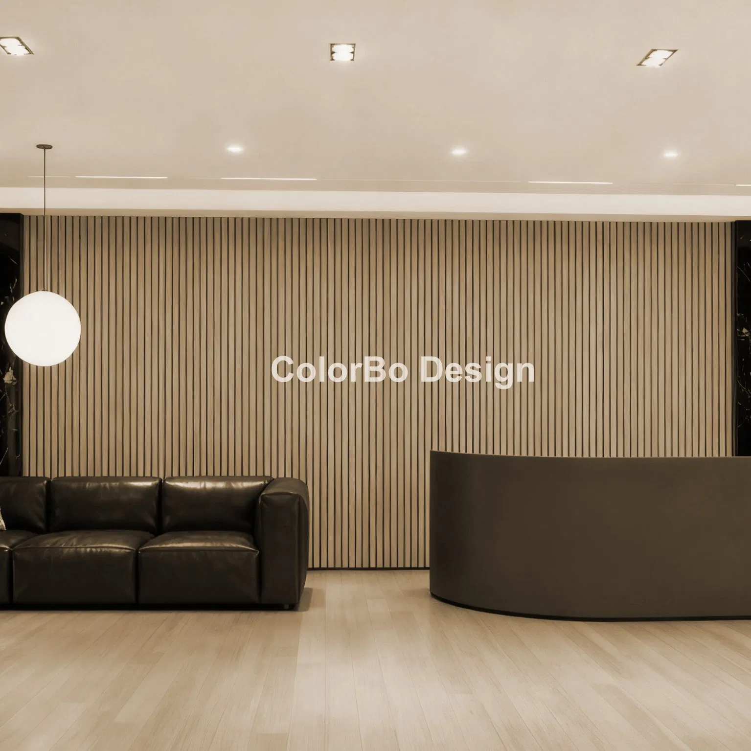 PET BLACK 21 mm thickness wood wool acoustic groove panel
