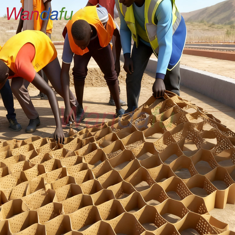 High-Strength 3D Structure Customized 75mm 100mm 150mm 200mm 250mm HDPE Geocell for Slope Protection