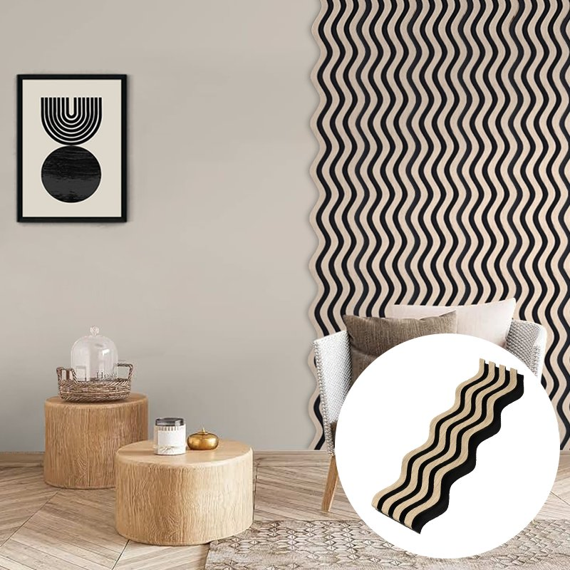 Indoor W600*L2400mm 3D Acoustic Wall Panel for Villa and Apartment