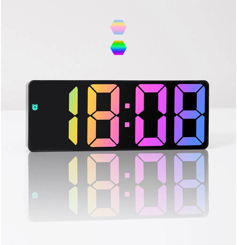 Plastic LED Digital Desk Clock Smart Mirror Wall Table Clock for Home