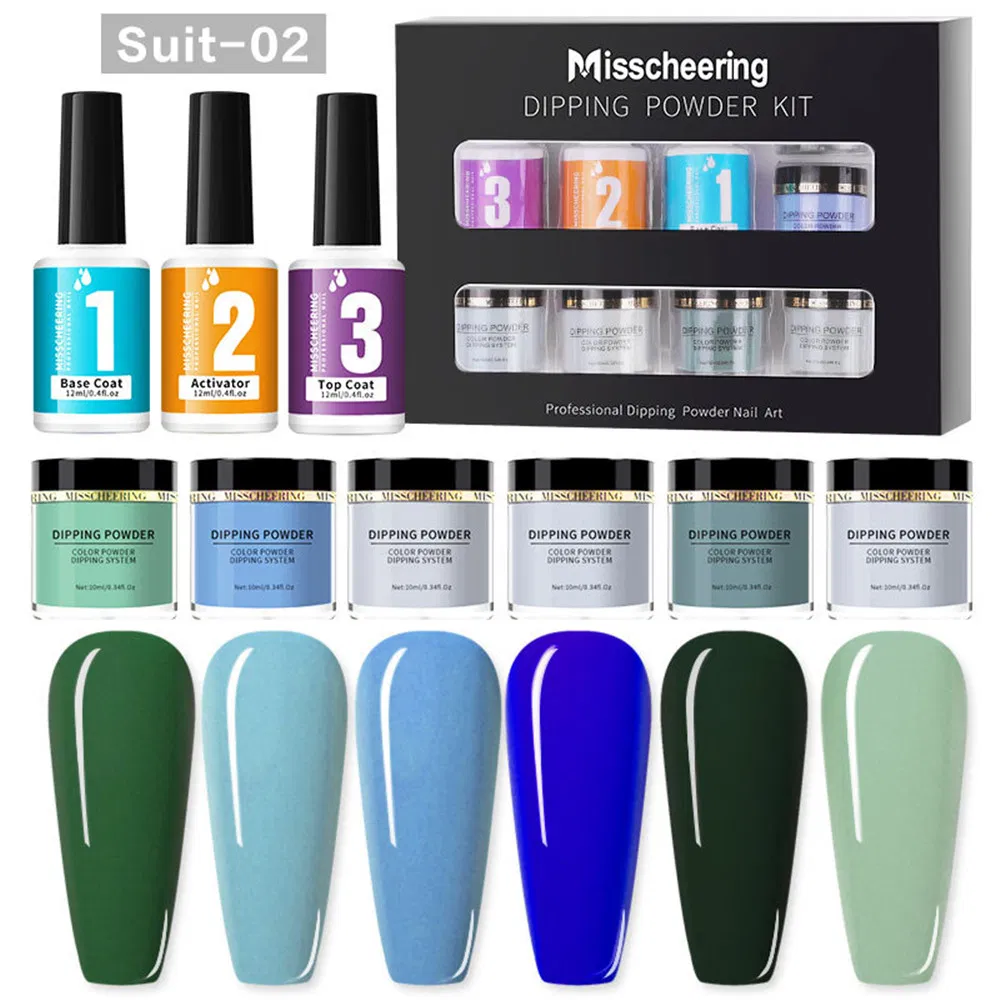 7 Colors Nail Dipping Powder System Kit, Manicure Extension Gel Acrylic Powder Nails