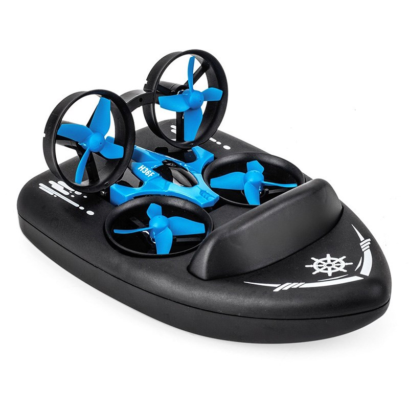 3-in-1 Amphibious RC Drone Quadcopter & Boat, Remote Control with 3D Flip & Headless Mode