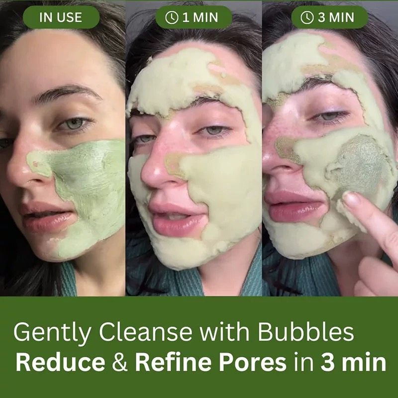 Holy Basil Bubble Deep Mask Holy Basil & Carbonated Water for Cleansing Pores & Blackheads Korean Clay to Bubble Wash-off Pack B