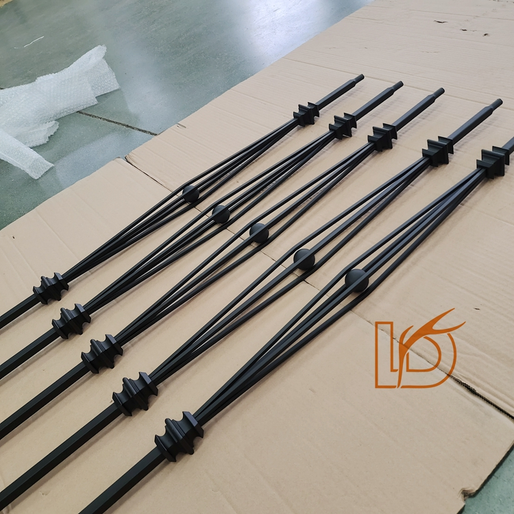 1/2"*44" Hollow Square Big Basket Indoor Staircase Spindles Wrought Iron Baluster Railing