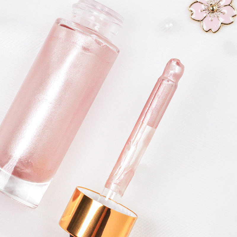 Custom Private Label Glitter Makeup High Gloss Vegan Shimmer Bronzer Highlighter Cream Makeup Face Body Liquid Highlighter Spray Vegan Bronzer