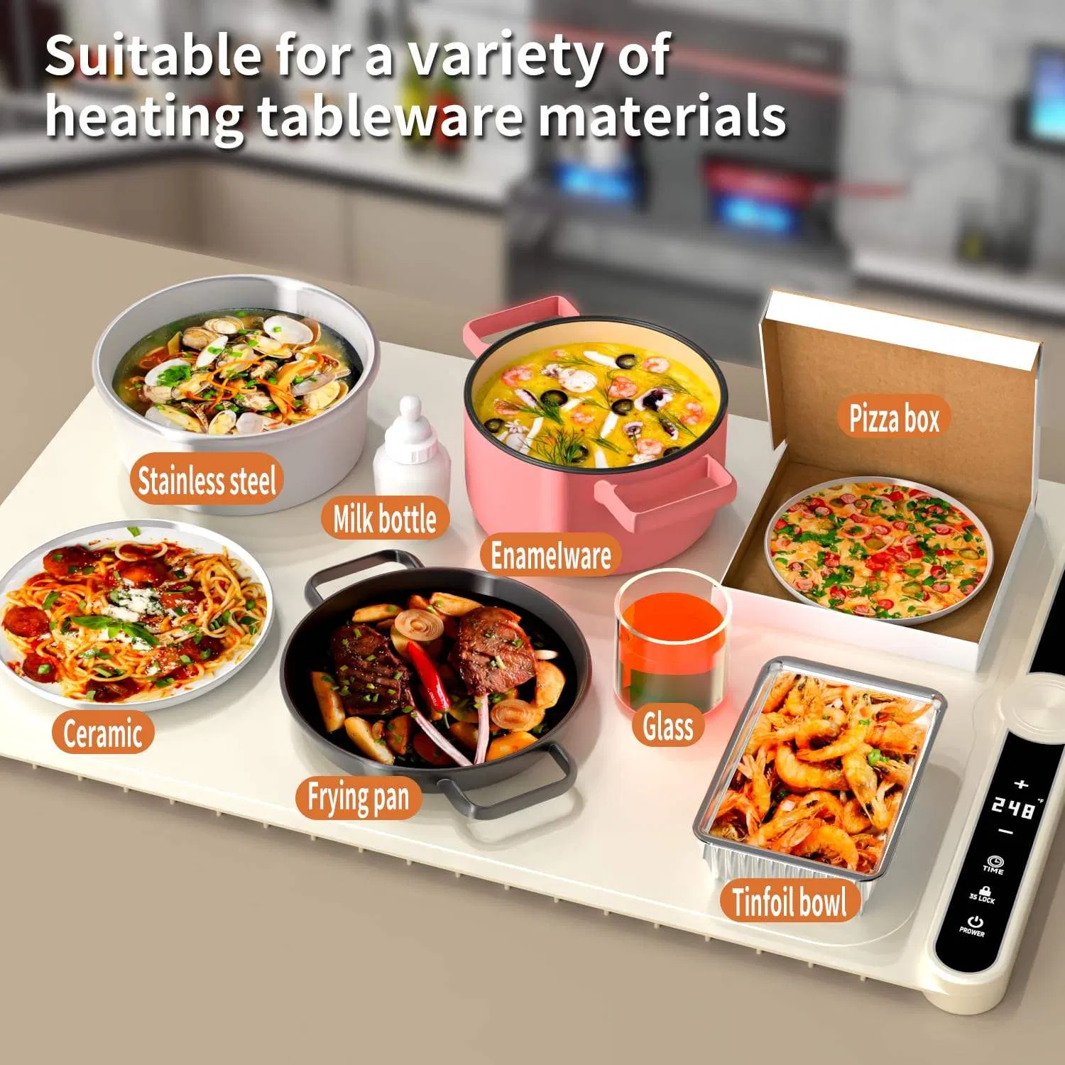 Multi-Functional Table Hot Cutting Board Household Hot Food Insulation Folding Heating Pad