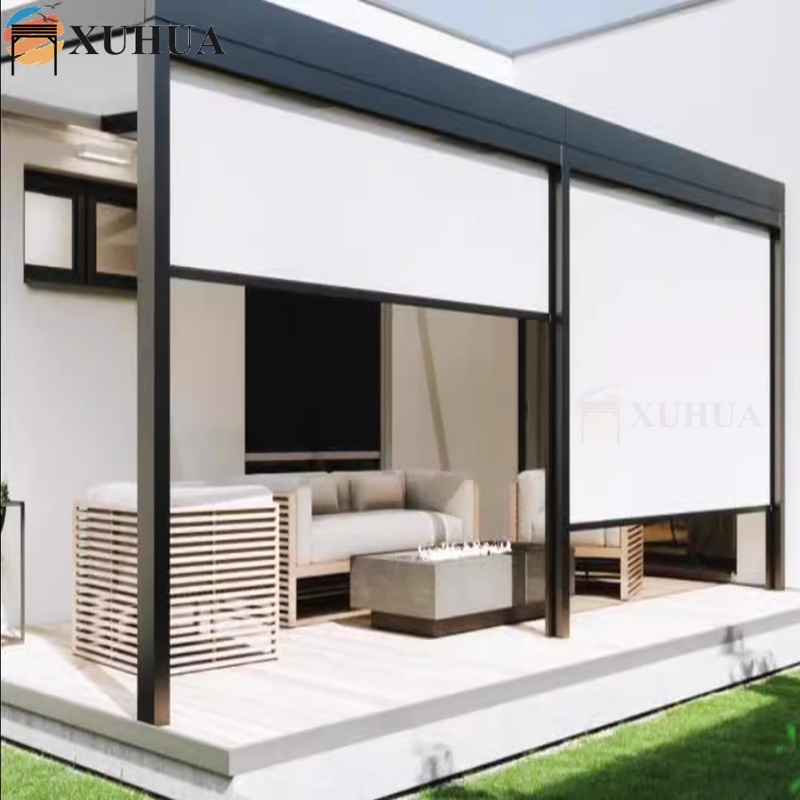 Xuhua Factory Price Sunscreen Fabric Manual Control Horizontal Zip Track Roller Shades