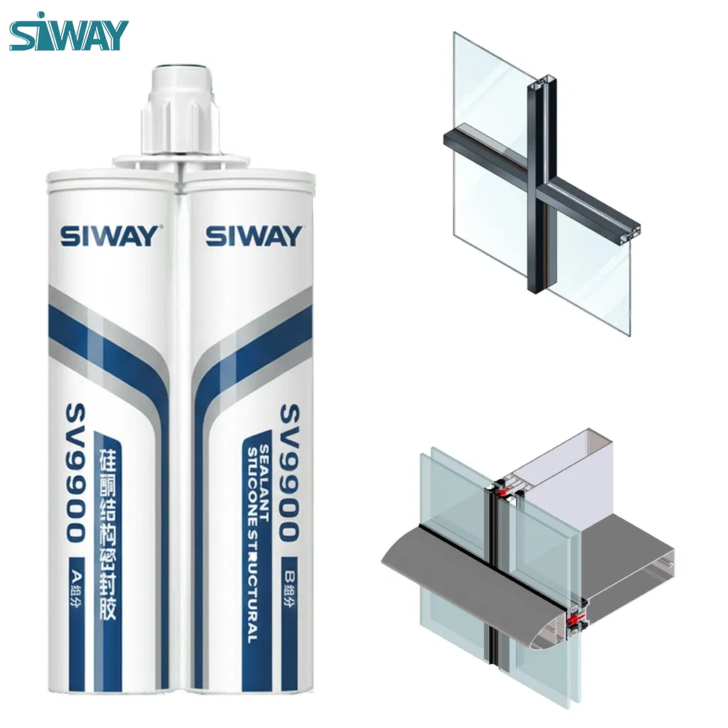 Siway Factory Alkoxy RTV Silicone Fast Curing 9900 Neutral Structural Silicone Sealant for Igu