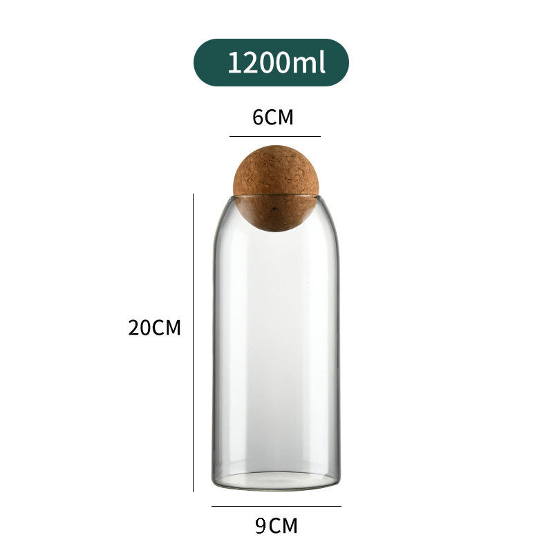 Fancy Glass Kitchen Container with Wooden Lid for Stylish Storage