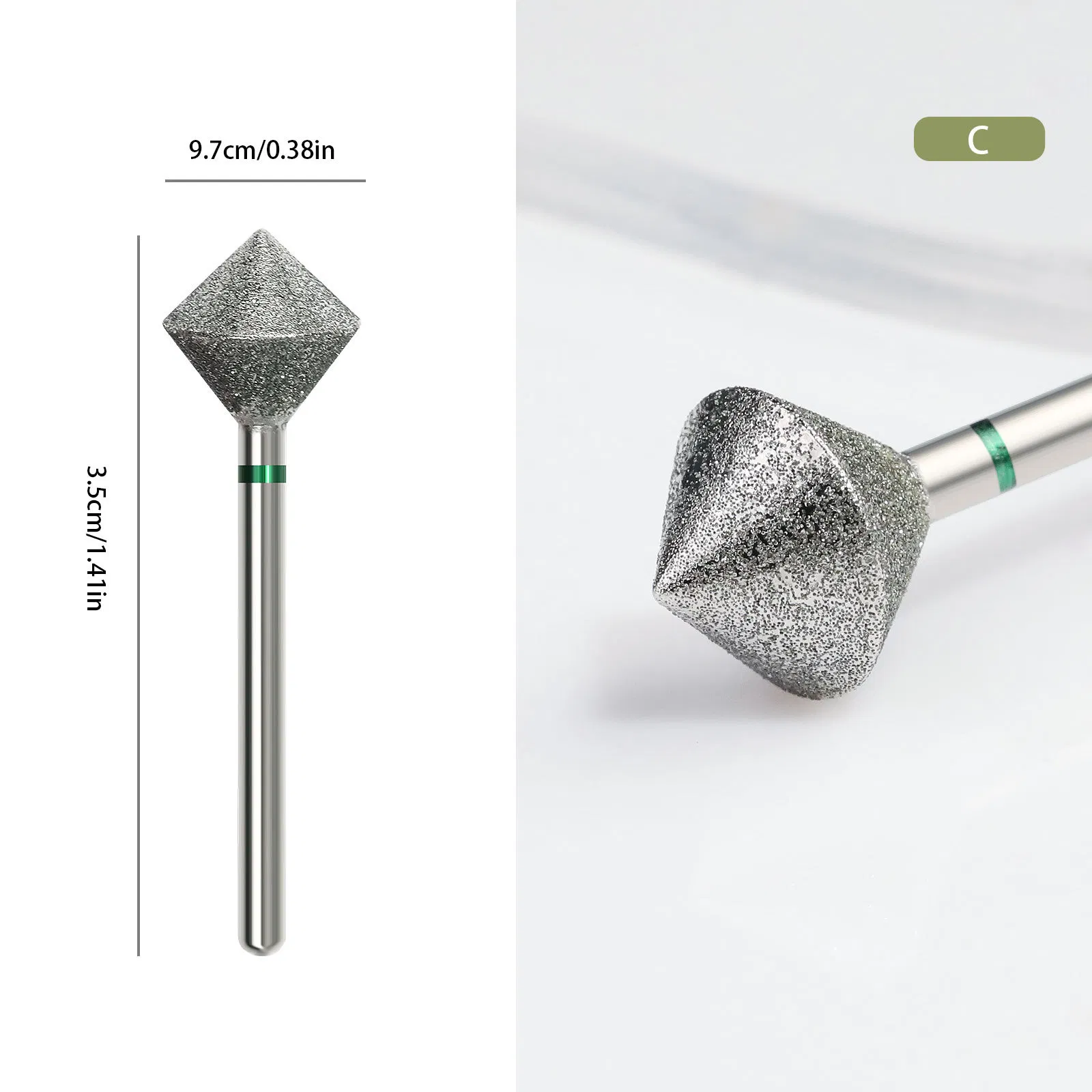 Nail Emery Diamond Nail Drill Bits C-Arc Grinding Stone Nail Polishing Tool