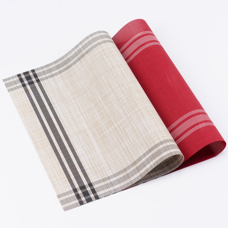 PVC Vinyl Table Mat Heat-Resistant Washable Non-Slip PVC Woven Placemats for Kitchen Dining