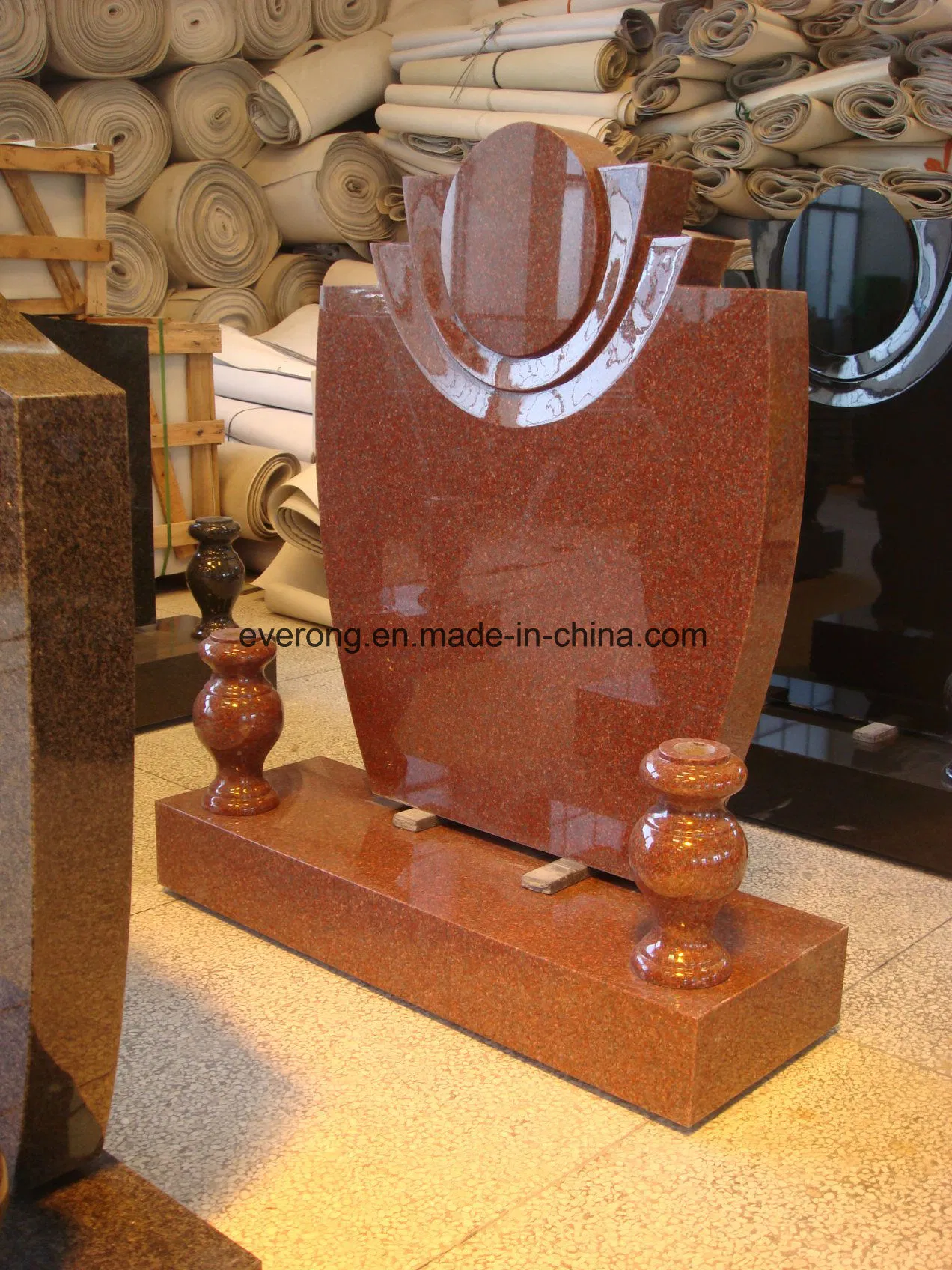 Indian Red Granite Headstone, Western Style and Russia Monument & Tombstone