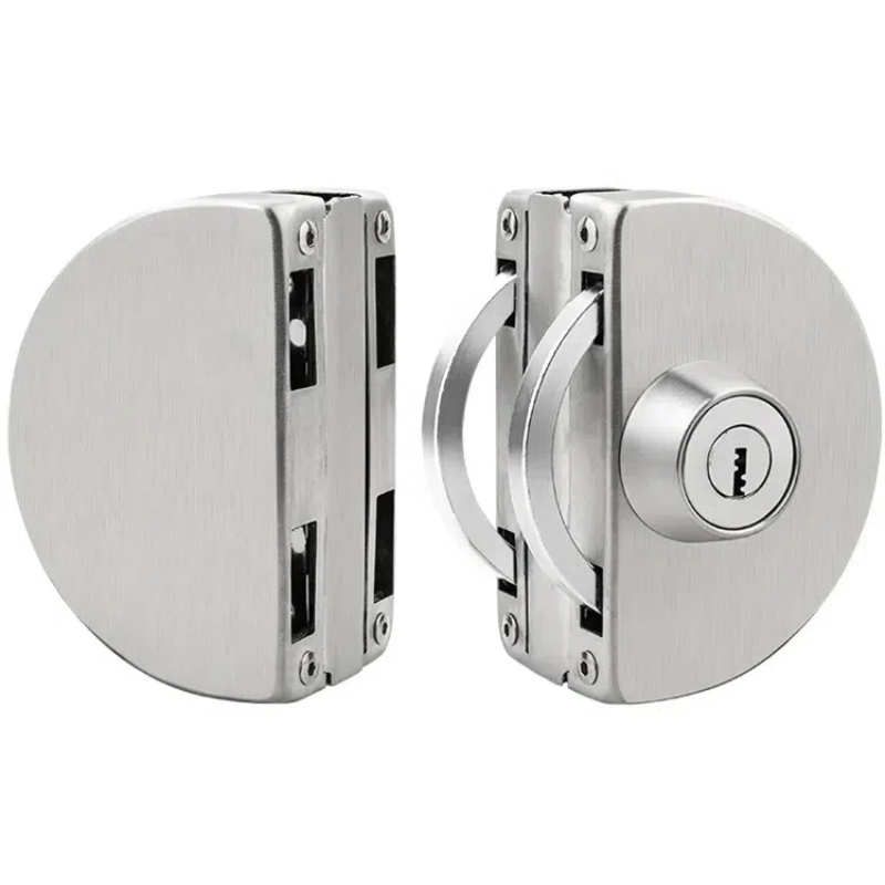 Glass Door Stainless Steel Safe Electric Fingerprint Smart Lock Handle Nickel Brushed