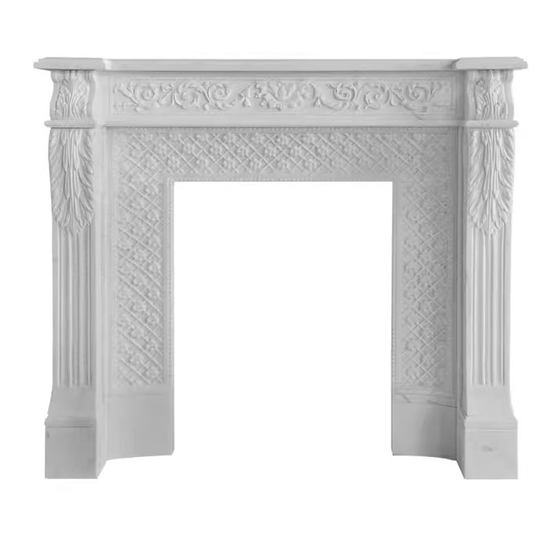 Absolute Black Marble Stone Fireplace Frame for Home Decoration