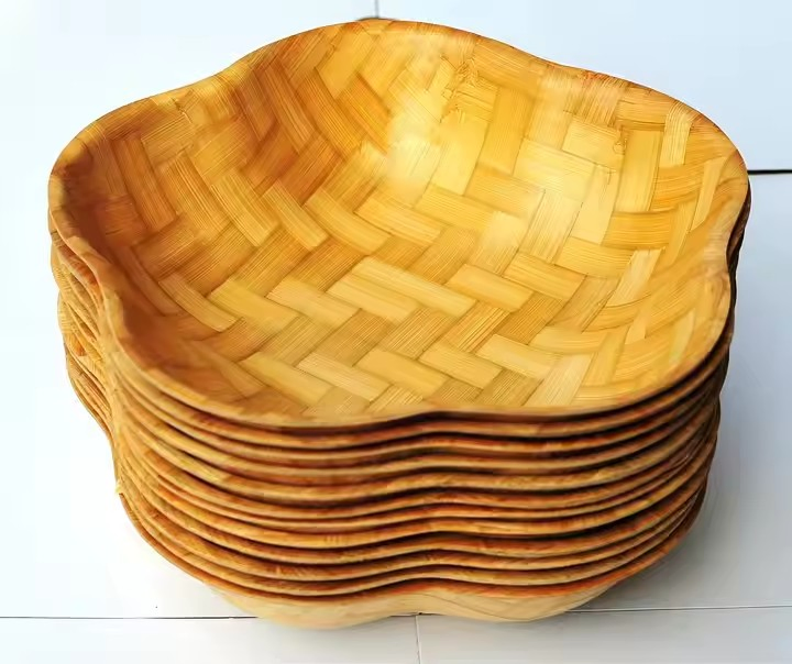 6" 8" 10" Bamboo Weaving Plate for Fuirt