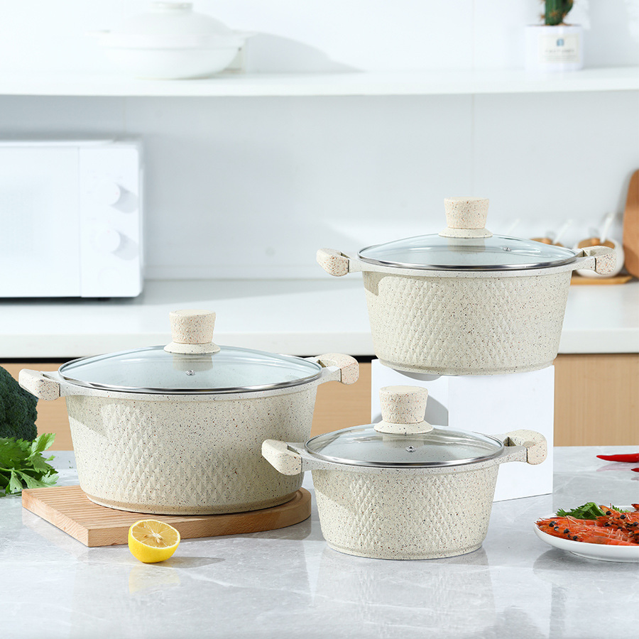 2025 New Design Aluminum Non Stick Casserole Cookware Set