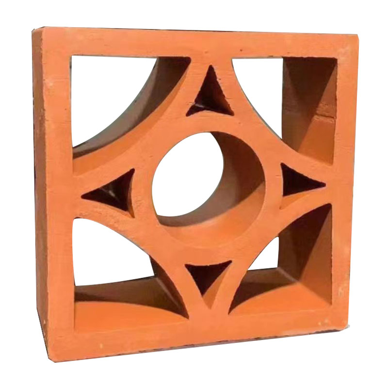 Chinese-Style Antique Lattice Brick Perforated Red Hollow Bricks Ventilated Facade Terracotta Tile