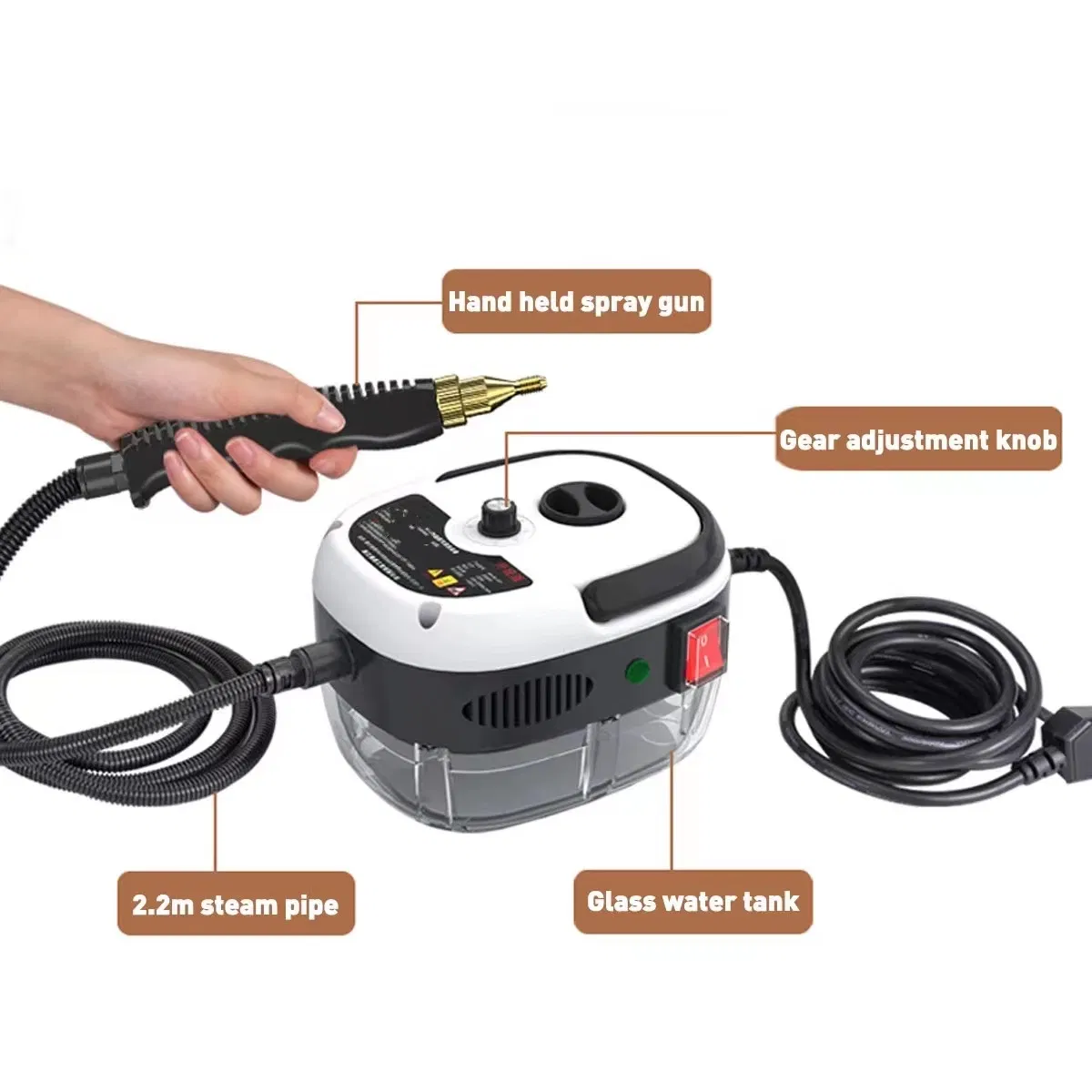 110V 220V 1500W High Temperature Pressurized Portable Handheld Steam Cleaner