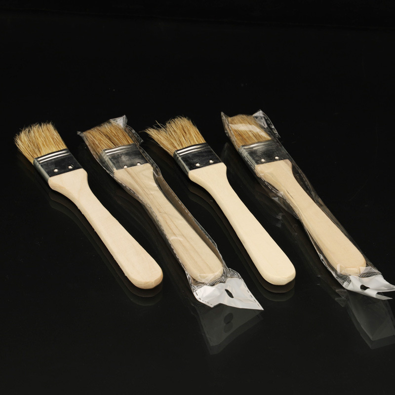 Белая нейлоновая кисть для художника, деревянная ручка