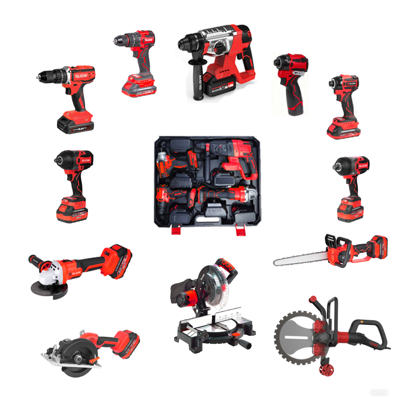 Набор инструментов GLGW 18V: дрель, шуруповерт, болгарка